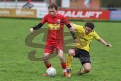 Kreisliga - Saison 2024/25- TSV Kösching - FC Hitzhofen/Oberzell - Benedikt Schneeberger rot Kösching - Silas Furino gelb Hitzhofen - Foto: Meyer Jürgen