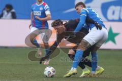 3. Liga - Saison 2025/26 - Hansa Rostock - FC Ingolstadt 04  - Dennis Kaygin (Nr.10 - FCI) - Jan Mejdr (Nr.19 - Hansa Rostock) - Foto: Meyer Jürgen