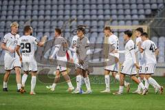 Toto-Pokal 2024; TürkGücü München - FC Ingolstadt 04; Tor Jubel Treffer 0:1 Deniz Zeitler (38, FCI) Benjamin Kanuric (8, FCI) Emre Gül (5, FCI) David Kopacz (29, FCI) Luca Lechner (4, FCI) Sebastian Grönning (11, FCI) Mladen Cvjetinovic (19, FCI)