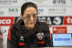 3. Liga; Erzgebirge Aue - FC Ingolstadt 04; Pressekonferenz Interview Cheftrainerin Sabrina Wittmann (FCI) Statement