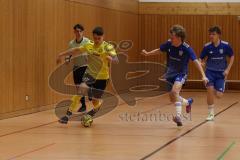 Hallenturnier Gaimersheim - Saison 2025/26 - DJK Ingolstadt - FC Hitzhofen - Michael Kraft gelb Hitzhofen - Fabio Schwarzl blau DJK - Foto: Meyer Jürgen