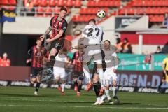 3. Liga - Saison 2024/25 - FC Ingolstadt 04 - 1. FC Saarbrücken - Sebastian Gronning (Nr.11 - FCI) - Joel Bichsel (Nr.27 - 1. FC Saarbrücken) - Foto: Meyer Jürgen