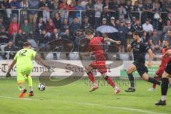 Toto Pokal; FC Sportfreunde Schwaig - FC Ingolstadt 04; Torchance verpasst Frederik Christensen (11, FCI) Torwart Maximilian Huber
