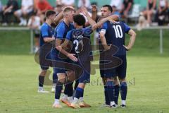 Kreisliga - Saison 2023/2024 - SV Menning  - FC Sandersdorf - Philip Wolfsfellner blau Menning - mit dem 2:0 Führungstreffer - jubel - - Foto: Meyer Jürgen