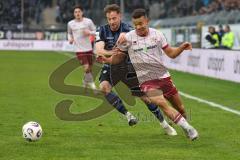 3. Liga - Saison 2025/26 - Waldhof Mannheim  -  FC Ingolstadt 04 - Lukas Klünter (Nr.24 - Waldhof Mannheim) - Marcel Costly (Nr.22 - FC Ingolstadt 04) - Foto: Meyer Jürgen
