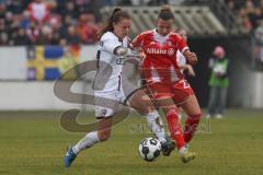 DFB -Pokal Frauen - Saison 2025/26 - FC Ingolstadt 04 Frauen - FC Bayern München - Stefanie Reischmann (Nr.24 - FC Ingolstadt Frauen I) - Caruso Arianna rot Bayern - Foto: Meyer Jürgen