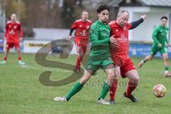 A-Klasse -  Saison 2025/26- TSV Baar/Ebenhausen - SV Manching II - Edoardo Malka grün Manching - Dominik Burghardt rot Ebenhausen - Foto: Meyer Jürgen