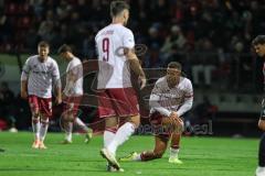 3. Liga; FC Viktoria Köln - FC Ingolstadt 04; Torchance verpasst Marcel Costly (22, FCI), ärgert sich Mads Borchers (9, FCI) Gustav Christensen (24, FCI) Linus Rosenlöcher (19, FCI)