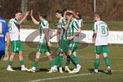 Landesliga - Saison 2025/26 - SV Manching - TSV Schwabmünchen - Der 2:1 Führungstreffer durch Sebastian Graßl (Nr.10 - SV Manching)- jubel - Foto: Meyer Jürgen