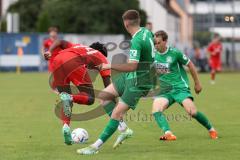 Bayernliga Nord - Saison 2023/2024 - FC Ingolstadt 04 - VFB Eichstätt - Michael Udebuluzor (Nr.24 - FCI U21) - Zimmermann Johannis #6 grün Eichstätt - Foto: Meyer Jürgen