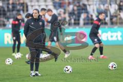 3. Liga; TSV 1860 München - FC Ingolstadt 04; vor dem Spiel Cheftrainerin Sabrina Wittmann (FCI) warmup