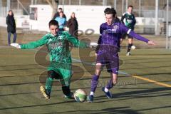 Freundschaftsspiel - Saison 2025/26- TSV Gaimersheim - VFR Neuburg - Nikolai Krzyzanowski lila Neuburg - Torwart Sebastian Hirschbeck (Nr.1 - TSV Gaimersheim) - Foto: Meyer Jürgen