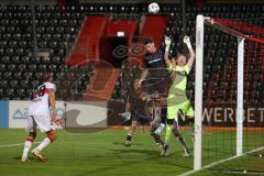 3. Liga - Saison 2025/26 - VFB Stuttgart II - FC Ingolstadt 04  - Mads Borchers (Nr.9 - FC Ingolstadt 04) - Torwart Florian Hellstern (Nr.1 - VFB Stuttgart II) - Foto: Meyer Jürgen
