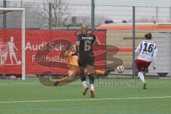 2. Bundesliga Frauen - Saison 2024/25 - FC Ingolstadt 04 Frauen - HSV - Torwart Anna-Lena Daum (Nr.22 - FCI Frauen) - Meyer Christine mit einer Torchance - Foto: Meyer Jürgen