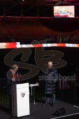 2024_2_5 - 3. Liga - Saison 2023/24 - FC Ingolstadt 04 - 20 Jahr Feier - Gerhard Bonschab hält eine Rede  - Vorsitzender des Vorstandes Peter Jackwerth (FC Ingolstadt 04) - Foto: Meyer Jürgen