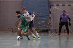 Hallenturnier Ingolstadt Nord - Saison 2024/25 - FC Geisenfeld - TSV Etting - Furkan Bayraktar grün Geisenfeld - Valentin Dietrich weisss Etting - Foto: Meyer Jürgen