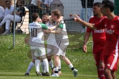 Kreisklasse - Saison 2025/26- SV Lippertshofen - Türkisch SV Ingolstadt-  - Linus Pfaller weiss Lippertshofen  mit dem 3:1 Führungstreffer - jubel - XXXXX - Foto: Meyer Jürgen