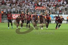 Toto-Pokal - Saison 2023/2024 - FC Ingolstadt 04 - Jahn Regensburg - Elmeterschießen gewonnen - jubel - Torwart Marius  Funk (Nr.1 - FCI) hält den Elfmeter - Foto: Meyer Jürgen