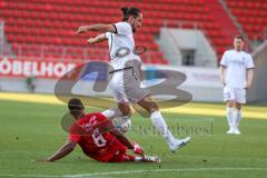 Toto Pokal - Saison 2022/2023 - FC Ingolstadt 04 - Türkspor Augsburg - Valmir Sulejmani (Nr.7 - FCI) - Daniel Biermann (Nr.6 - Türkspor Augsburg) -  Foto: Meyer Jürgen