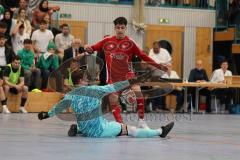Lotto Bayern Hallencup - Vorrunde - Lindenkreuzhalle Saison 2024/25 - Türk SV Ingolstadt - FC Türk Sport Garching - Martin Maier TW Türk Sport Garching - Ahmet Altay rot Türk Ing - Foto: Meyer Jürgen