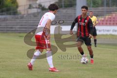 *** Bayernliga Nord - Saison 2025/26 - FC Ingolstadt 04 II - Jahn Regensburg II - Mustafa Özden (Nr.6 - FC Ingolstadt II) - Schön Lenny weiss Regensburg - Foto: Meyer Jürgen