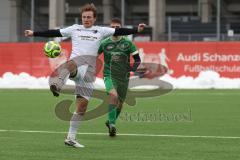 AUDI - Schanzer Amateurcup - Finale -  2026  - SV Hundszell - SV Denkendorf - Matthias Weinzierl weiss Hundszell - Raphael Kick grün Denkendorf - Foto: Meyer Jürgen