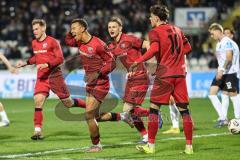 3. Liga; SSV Ulm - FC Ingolstadt 04; Tor Jubel Treffer 0:3 Marcel Costly (22, FCI) Jasper Maljojoki (23, FCI) Dennis Kaygin (10, FCI) Simon Lorenz (32, FCI)