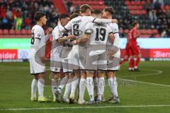 3. Liga - Saison 2024/25 - FC Ingolstadt 04 - SpVgg Unterhaching - Der 1:0 Führungstreffer durch Benjamin Kanuric (Nr.8 - FCI) - jubel - XXXXX - Foto: Meyer Jürgen