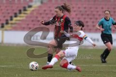 2. Bundesliga Frauen - Saison 2025/26 - FC Ingolstadt 04 Frauen - VFB Stuttgart  - Stefanie Reischmann (Nr.24 - FC Ingolstadt Frauen I) - Hirano Yuka weiss Stuttgart  - Foto: Meyer Jürgen
