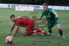 Landesliga - Saison 2024/25 - SV Manching - FSV Pfaffenhofen - Luca Oehler (Nr.3 - SV Manching) - Siebald Maximilian rot Pfaffenhofen - Foto: Meyer Jürgen