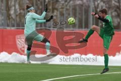 AUDI - Schanzer Amateurcup - Finale -  2026  - SV Hundszell - SV Denkendorf - Matthias Pickl grün Denkendorf - Gabriel Hägel TW Hundszell - Foto: Meyer Jürgen