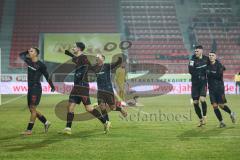 3. Liga; SSV Jahn Regensburg - FC Ingolstadt 04; Tor Jubel Treffer 0:3 Marcel Costly (22, FCI) Gustav Christensen (24, FCI) Linus Rosenlöcher (19, FCI) Gustav Christensen (24, FCI)