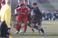 Bezirksfreundschaftsspiel - Saison 2024/25- TSV Gaimersheim - TSV Allershausen - Luca Mancini (Nr.21 - TSV Gaimersheim) - Michael Stiller rot Allershausen - Foto: Meyer Jürgen