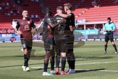 3. Liga; FC Ingolstadt 04 - Hallescher FC; Jannik Mause (7, FCI) Tor Jubel Treffer mit Daouda Beleme (9, FCI) Julian Kügel (31, FCI) Mladen Cvjetinovic (19, FCI)