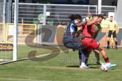 3. Liga - Saison 2025/26 - TSG Hoffenheim II - FC Ingolstadt 04  - Yannick Eduardo (Nr.31 - TSG Hoffenheim II) - Torwart Lukas Blöndal Petersson (Nr.1 - TSG Hoffenheim II) - Marcel Costly (Nr.22 - FCI) - XXXXX - Foto: Meyer Jürgen