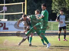 Freundschaftsspiel - Saison 2026/27 - TSV Ober/.Unterhaunstadt - FC Gerolfing  - Oliver Günther grau Ober./Unterh.stadt  - Valentin Sutner (Nr.6 - FC Gerolfing) - Atilla Demir (Nr.29 - FC Gerolfing) - Foto: Meyer Jürgen