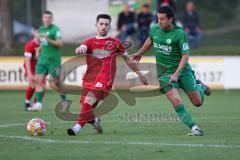 Landesliga - Saison 2024/25 - SV Manching - FSV Pfaffenhofen - Stefan Müller (Nr.7 - SV Manching) - Michael Senger rot Pfaffenhofen - Foto: Meyer Jürgen