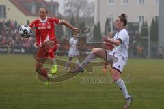 DFB -Pokal Frauen - Saison 2025/26 - FC Ingolstadt 04 Frauen - FC Bayern München - Lea Wolski (Nr.5 - FC Ingolstadt Frauen I) - Eriksson Magdalena rot Bayern - Foto: Meyer Jürgen