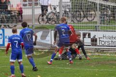 Kreisliga - Saison 2025/26- TSV Kösching - SV Zuchering - Nico Ziegler rot Zuchering - Michael Zimmermann Torwart Kösching - Sebastian Zabka blau Kösching - Foto: Meyer Jürgen