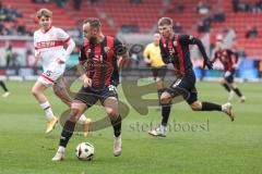 3. Liga; FC Ingolstadt 04 - VfB Stuttgart II; David Kopacz (29, FCI) Mack Luca (35 VFB) Benjamin Kanuric (8, FCI)