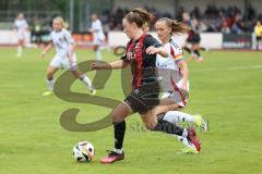 2. Bundesliga Frauen - Saison 2024/25 - FC Ingolstadt 04 Frauen - 1. FC Nürnberg - Wolski Lea (Nr.5 - FCI Frauen) - Guttenberger Luisa weiss Nürnberg - Foto: Meyer Jürgen