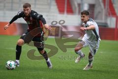 3. Liga - Saison 2026/27 - FC Ingolstadt 04 - SV Wehen Wiesbaden - Benjamin Kanuric (Nr.37 - FCI) - Gino Fechner (Nr.6 - Wehen/Wiesbaden) - Foto: Meyer Jürgen