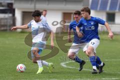 Kreisklasse - Saison 2025/26- TSV Großmehring - SV Oberstimm-  - Leutrim Beka weiss Oberstimm  - Johannes Brunnhuber blau Großmehring - Benedikt Neubauer blau Großmehring #17 - Foto: Meyer Jürgen