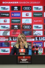 3. Liga; FC Ingolstadt 04 - Würzburger Kickers; neue Pressesprecherin Vanessa Sengl (FCI) Pressekonferenz nach dem Spiel