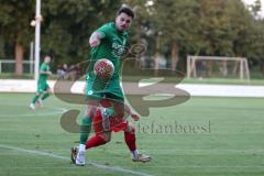 Landesliga - Saison 2024/25 - SV Manching - FSV Pfaffenhofen - Michael Senger rot Paffenhofen - Daniel Spies (Nr.22 - SV Manching) - Foto: Meyer Jürgen