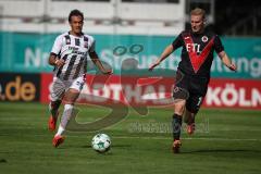 3. Liga - Saison 2026/27 - Victoria Köln - FC Ingolstadt 04  - Nishan Velupillay (Nr.28 - FCI) - Meiko Sponsel (Nr.19 - Viktoria Köln) - Foto: Meyer Jürgen