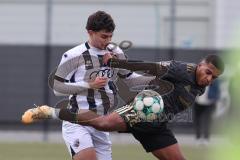 Bayernliga Nord - Saison 2026/27 - FC Ingolstadt 04 II - SV Fortuna Regensburg - Nuredin Rexhepi weiss FCI - Marco Maul dunkel Regensburg -  Foto: Meyer Jürgen