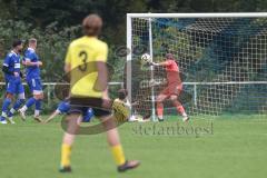 Kreisliga- Saison 2024/25- TSV Ober./Unterh.stadt - FC Hitzhofen /Oberzell -  -  Der 0:1 Führungstreffer durch - Dominic Filser gelb Hitzhofen  - Ali Cakmakci Torwart Oberh.stadt - jubel -  - Foto: Meyer Jürgen