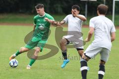 Kreisklasse - Saison 2024/25- TSV Lenting - SV Denkendorf - Marcel Jasmann grün Denkendorf - Albijan Musliu grau Lenting - Foto: Meyer Jürgen