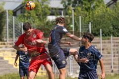 A - Junioren Bundesliga -  Saison 2023/2024 - FC Ingolstadt 04 - FSV Mainz 05 - Ognjen Draculic rot FCI - Daniel Gleiber blau Mainz - Foto: Meyer Jürgen